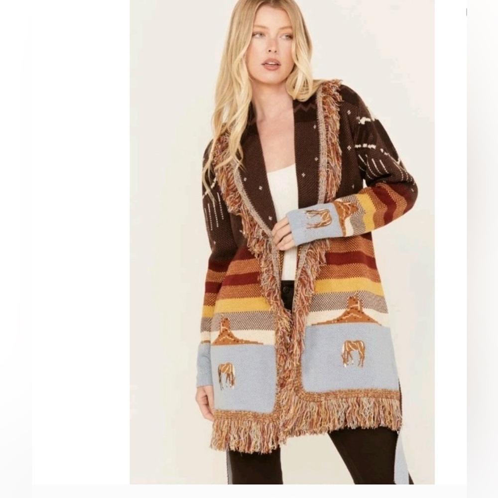 Idyllwind Multicolor Fringed Cardigan